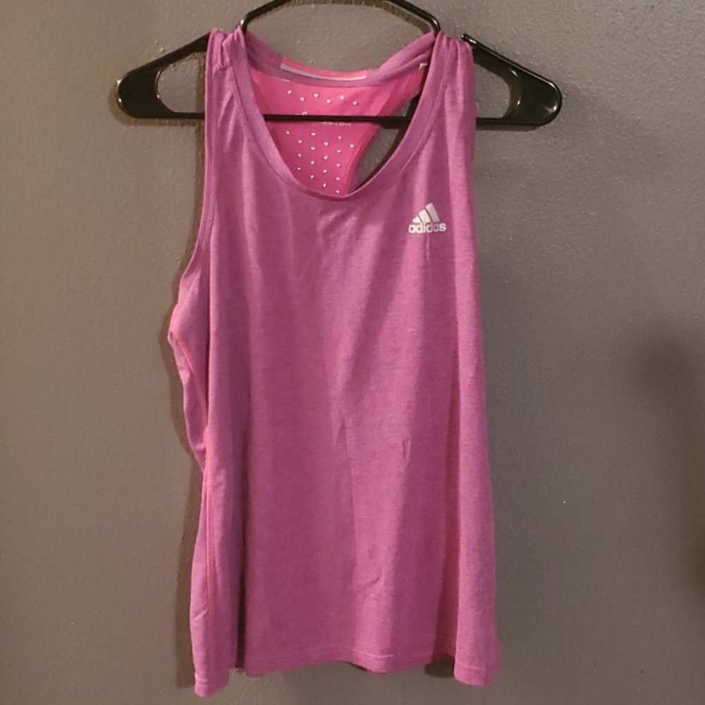 Adidas athletic tank top, pink size Large